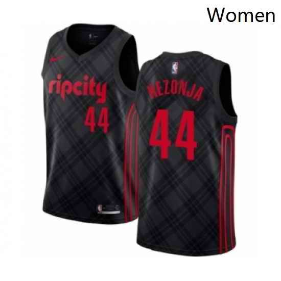 Womens Portland Trail Blazers 44 Mario Hezonja Swingman Black Basketball Jersey City Edition